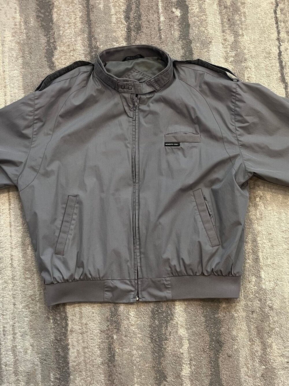 Members Only Mens Full Zip Bomber Jacket Gray A+ Casual Dress Sz XL
